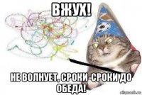 вжух! не волнует, сроки-сроки до обеда!