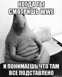 когда ты смотришь wwe и понимаешь что там все подставлено