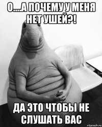 о....а почему у меня нет ушей?! да это чтобы не слушать вас