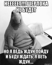 нееееет!!! шерлока не будет но я ведь ждун пойду и буду ждать, я веть ждун....