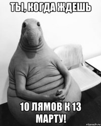 ты, когда ждешь 10 лямов к 13 марту!