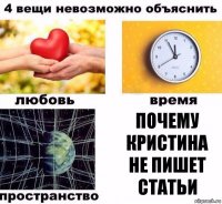 почему кристина не пишет статьи