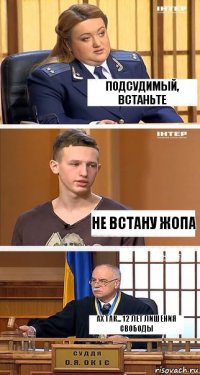 Подсудимый, встаньте НЕ ВСТАНУ ЖОПА Ах так... 12 лет лишения свободы