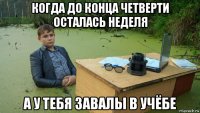 когда до конца четверти осталась неделя а у тебя завалы в учёбе