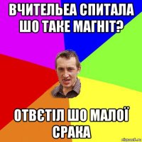 вчительеа спитала шо таке магніт? отвєтіл шо малої срака