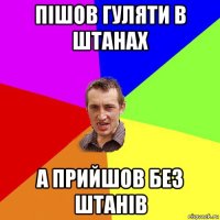 пішов гуляти в штанах а прийшов без штанів