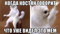 когда костян говорит что уже видел это мем