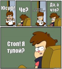 Юсуф! Че? Твоя бабуля совершенолетняя? Да, а что? Стоп! Я тупой?