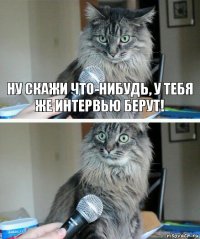 Ну скажи что-нибудь, у тебя же интервью берут! 