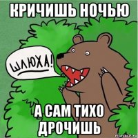 кричишь ночью а сам тихо дрочишь