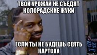 твой урожай не съедят колорадские жуки если ты не будешь сеять картоху