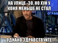 на улице -30, но хуй у коня меньше не стал однако здравствуйте