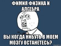 фимия физика и алгебра вы когда нибуть в моем мозгу останетесь?