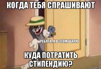 когда тебя спрашивают куда потратить стипендию?