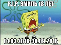 r.i.p. эмиль 18 лет 01.03.2016-30.09.2016