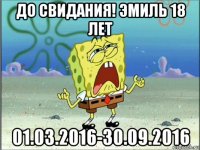 до свидания! эмиль 18 лет 01.03.2016-30.09.2016