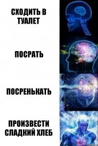 Сходить в туалет Посрать Посренькать Произвести сладкий хлеб