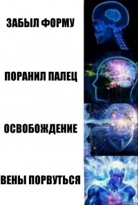 Забыл форму Поранил палец Освобождение Вены порвуться