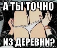 а ты точно из деревни?