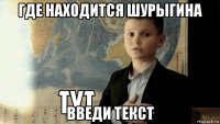 где находится шурыгина введи текст