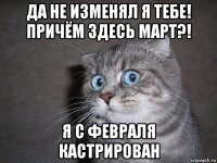 да не изменял я тебе! причём здесь март?! я с февраля кастрирован