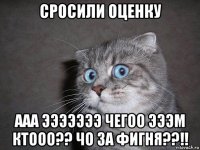 сросили оценку ааа эээээээ чегоо эээм ктооо?? чо за фигня??!!