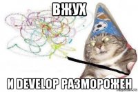 вжух и develop разморожен