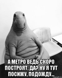  а метро ведь скоро построят, да? ну я тут посижу, подожду...