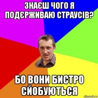 знаєш чого я подєрживаю страусів? бо вони бистро сйобуються