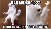 как можно ??? продать за день всего 2 шапки?