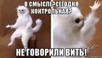 в смысле?сегодня контрольная? не говорили вить!