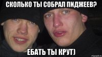 сколько ты собрал пиджеев? ебать ты крут)