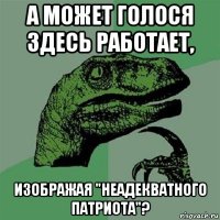 а может голося здесь работает, изображая "неадекватного патриота"?