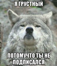 я грустный потомучто ты не подписался