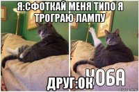 я:сфоткай меня типо я трограю лампу друг:ок