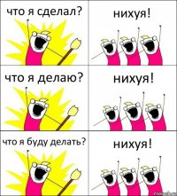 что я сделал? нихуя! что я делаю? нихуя! что я буду делать? нихуя!