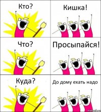 Кто? Кишка! Что? Просыпайся! Куда? До дому ехать надо