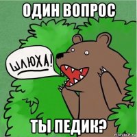 один вопрос ты педик?