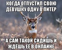 когда отпустил свою девушку одну в питер а сам такой сидишь и ждёшь её в онлайне