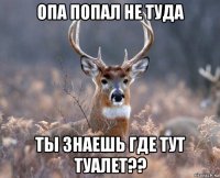 опа попал не туда ты знаешь где тут туалет??