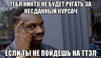 тебя никто не будет ругать за несданный курсач если ты не пойдешь на ттэл