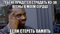 тебе не придётся страдать из-за весны в моём сердце если стереть память