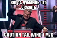 когда думаешь что сказать coution tail wind 1 m/s