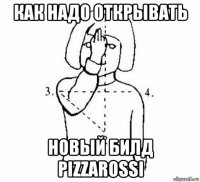 как надо открывать новый билд pizzarossi