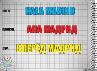 HALA MADRID АЛА МАДРИД ВПЕРЁД МАДРИД