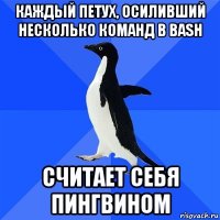 каждый петух, осиливший несколько команд в bash считает себя пингвином