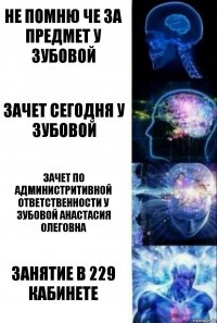 Не помню че за предмет у зубовой Зачет сегодня у зубовой Зачет по администритивной ответственности у зубовой анастасия олеговна Занятие в 229 кабинете