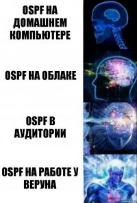 OSPF на домашнем компьютере OSPF на облаке OSPF в аудитории OSPF на работе у веруна