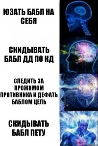 Юзать бабл на себя Скидывать бабл ДД по кд Следить за прожимом противника и дефать баблом цель Скидывать бабл пету