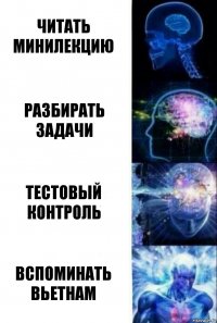 Читать минилекцию разбирать задачи тестовый контроль вспоминать вьетнам